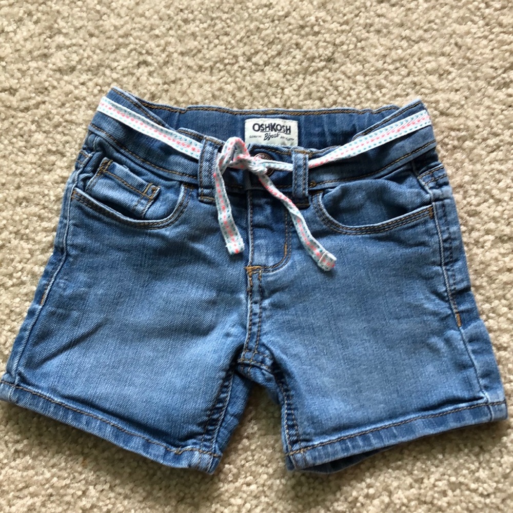 OshKosh jean shorts with tie-waist belt 2T